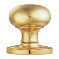 Classical Mushroom Mortice Polished Brass Concealed Fix Unsprung Door Knob
