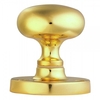 Classical Mushroom Mortice Polished Brass Solid Half-Sprung Door Knob