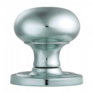 Classical Mushroom Mortice Polished Chrome Concealed Fix Unsprung Door Knob