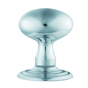 Classical Mushroom Mortice Polished Chrome Solid Unsprung Door Knob