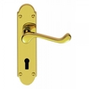 Classical Oakley Polished Brass Lever on Backplate Door Handle (Bathroom Lock)