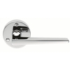 Classical Victorian Contemporary Lever on Round Rose Polished Chrome Door Handle