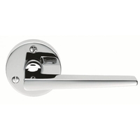 Classical Victorian Contemporary Lever on Round Rose Polished Chrome Door Handle