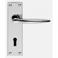 Classical Victorian M Series Satin Chrome Lever on Backplate Door Handle - Euro 47.5c/c