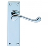 Classical Victorian Scroll Polished Chrome Lever on Backplate Door Handle - Lever Lock
