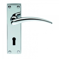 Classical Wing Polished Chrome Lever on Short Backplate Door Handle (Lever Latch)
