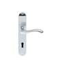 Designer Andros Long Lever On Backplate Door Handle - Polished Chrome Lever Lock