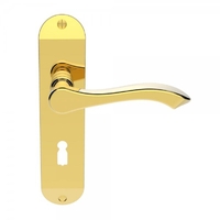 Designer Andros Short Lever On Backplate Door Handle - Satin Chrome Lever Lock