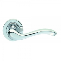 Designer Apollo Satin Chrome Lever On Round Rose Handle