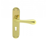 Designer Astro Lever On Backplate Door Handle Polished Chrome Latch