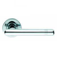 Designer Atalaya Lever on Round Rose Door Handle - Polished Brass