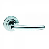 Designer Classic Lever on Round Rose Door Handle - Polished Chrome