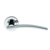 Designer Cumulus Polished Chrome / Satin Chrome Lever on Round Rose Door Handle