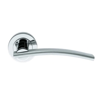 Designer Cumulus Satin Chrome Lever on Round Rose Door Handle