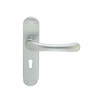 Designer Ibra Lever On Backplate Door Handle Satin Chrome Latch