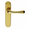 Designer Ibra Polished Brass Lever on Backplate Door Handle (Lever Lock)