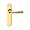 Designer Iris Polished Brass Lever on Backplate Door Handle (Bathroom Lock)