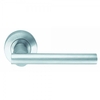 Designer Philadelphia Lever on Round Rose Door Handle - Satin Chrome