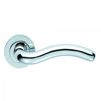 Designer Squiggle Polished Brass Lever On Round Rose Handle