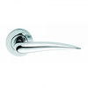 Designer Tempest Lever on Round Rose Door Handle - Polished Chrome