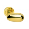 Designer Uovo Polished Brass Lever on Round Rose Door Handle