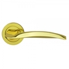 Designer Wind Polished Brass Lever on Round Rose Door Handle