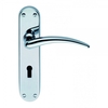 Designer Wing Polished Chrome Lever on Backplate Door Handle (Lever Latch)