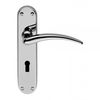 Designer Wing Satin Chrome Lever on Backplate Door Handle (Lever Latch)