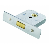 Eurospec Easi-T Architectural Flat Deadlock - SC/PC - Satin Chrome/Polished Chrome 102mm