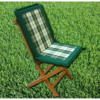 Forest Green & Tartan Checkered Edged Seatpad Cushion