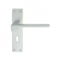 Serozzetta M Equi Lever On Backplate Door Handle Bathroom Lock - Satin Chrome