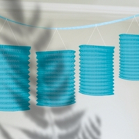 Caribbean Blue Paper Lantern Garland