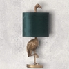 Florence the Flamingo Gold Lamp Emerald Shade