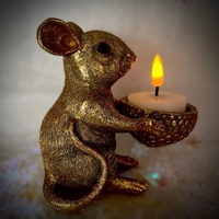 Gold Mouse Tealight Holder