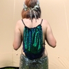 Green Sequin Drawstring Backpack