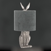 Hare Table Lamp in Silver with Grey Velvet Shade