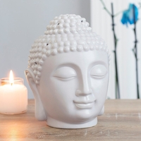Large Grey Buddha Head Oil Burner 20cm