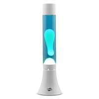 MODERN Blob Lamps Lava Lamp - White Base - White/Blue