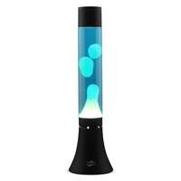 MODERN Blob Lamps Lava Lamp - Black Base - White/Blue