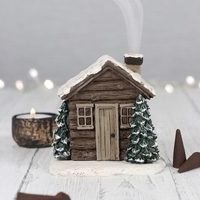 Smoking Log Cabin Incence Cone Burner