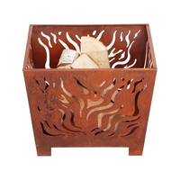 Square Rust Fire Basket
