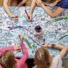 The Doodle World Map Table Cloth