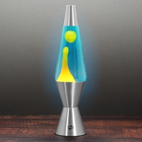 VINTAGE Blob Lamp - Metal Lava Lamp 14.5" - Orange/Blue