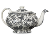 Burleigh Black Regal Large Peacock Teapot