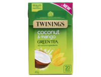 Green Tea,  Coconut & Mango - 20 Single Tea Bags