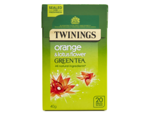 Green Tea,  Orange & Lotus Flower - 20 Single Tea Bags