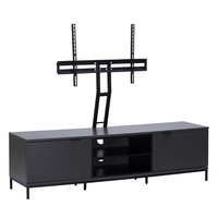 Alphason Chaplin ADCH1600 Charcoal / Black TV Cabinet w/ TV (up to 65") Bracket