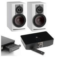 DALI Rubicon 2 C White Active Bookshelf Speakers (Pair) w/ Sound Hub / BluOS Module