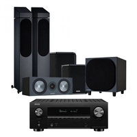Denon AVC-X3700H AV Receiver & Bronze 5.1.2 Speaker Package Black