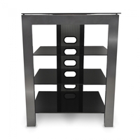 Fisual Dynami Hi-Fi Rack Silver w/ Black Glass